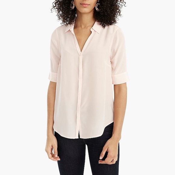 J. Crew Tops - NEW / J.Crew Short-sleeve button-up shirt in silk